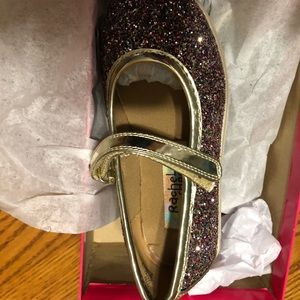 Little girls 11M Mary Jane multicolored shoes